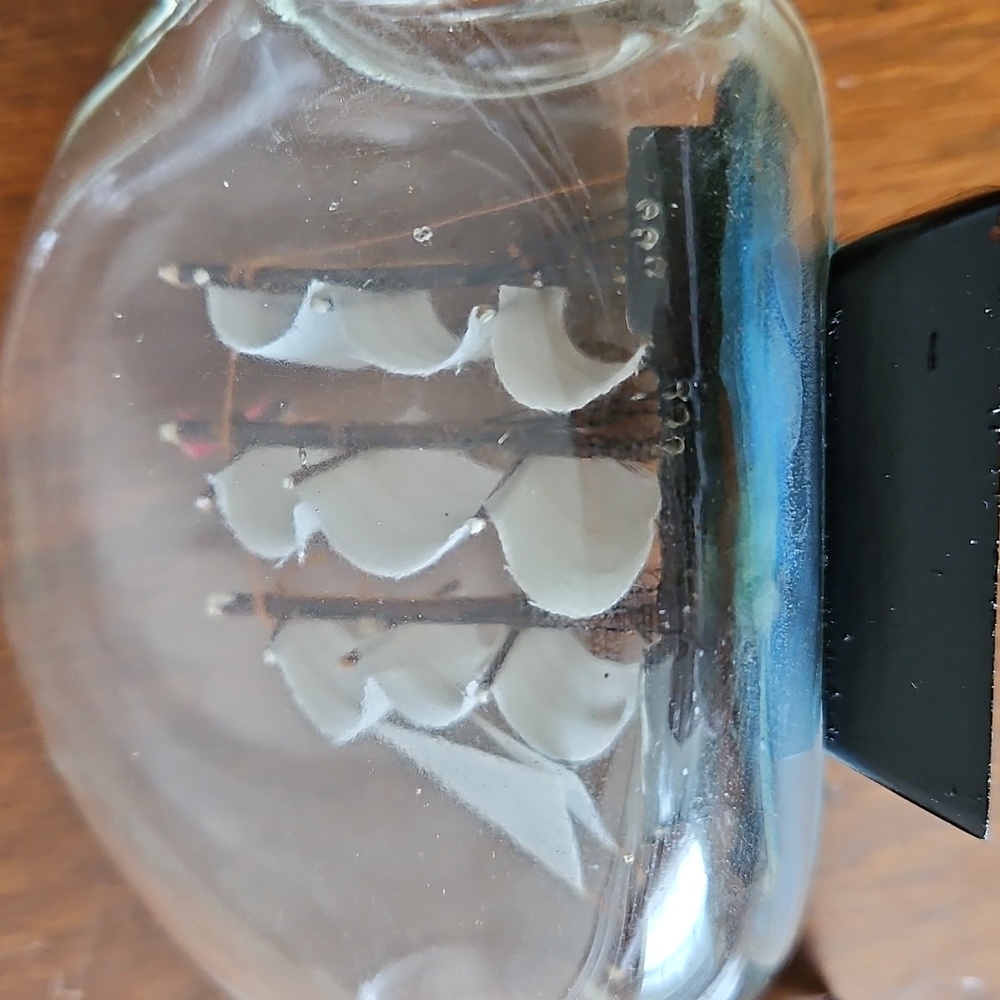 Vintage John Madison Three Mast Ship In A Bottle - Picture 5 of 12